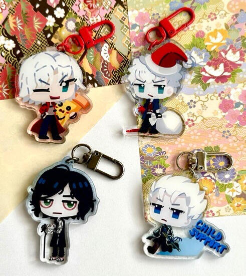 Glitter Acrylic Charms, Double Sided, 6cm